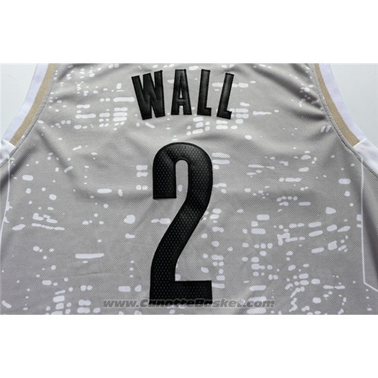 Maglia Luci Della Citta Washington Wizards John Wall #2 Grigio
